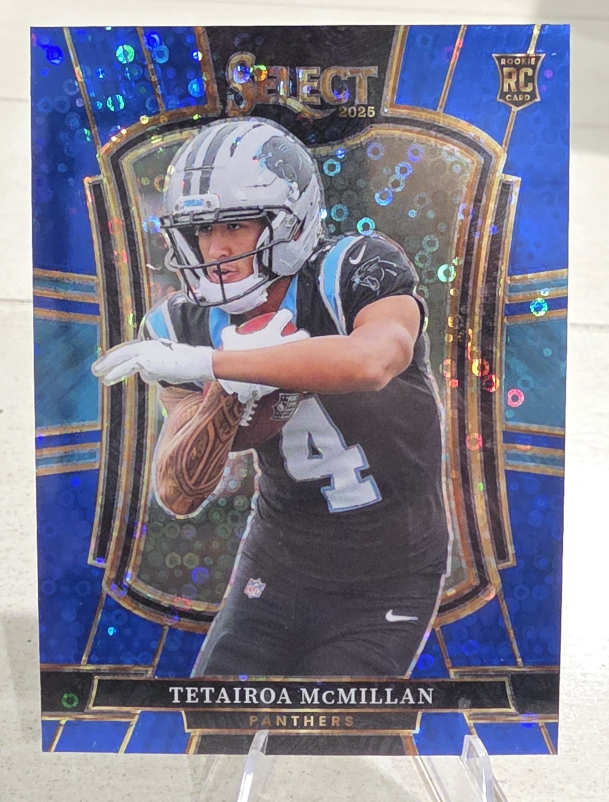 2025 Panini Select Prizm Tetairoa McMillan Base Blue Disco /25 #44 Panthers