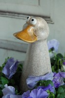 Sehr SüßEr Landhaus Zaunhocker Ente Duck, Zaunfigur Aus Keramik, Gartendeko
