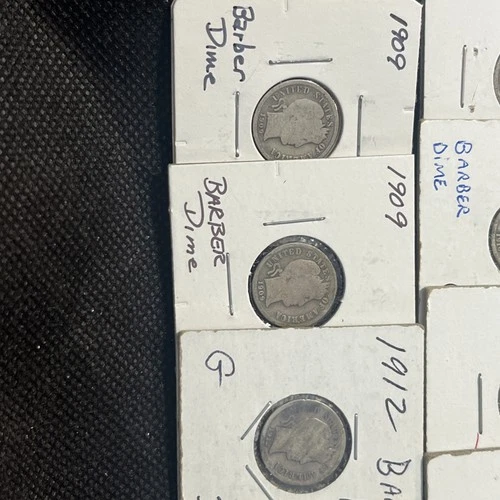 50 Barber Silver Dimes From 1909-1916 90% Silver Dime Lot of 50 Circulated Coins