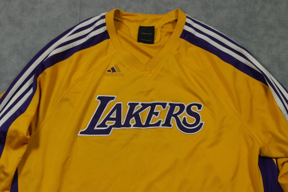 Los Angeles Lakers Shirt Mens 2XL Yellow Purple NBA Basketball Adidas ClimaCool - Image 2 of 4