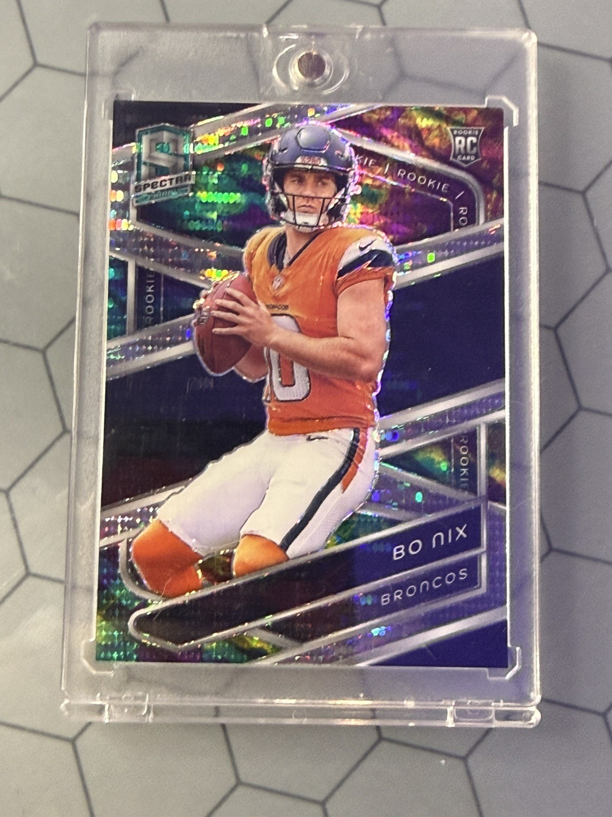 2024 Panini Spectra Bo Nix #114 Rookie Celestial Prizm #/99 (RC) Denver Broncos