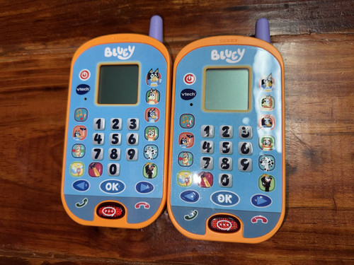 VTech Bluey Phones Pair of 2 Toy Phones Kids Talk Pretend Play