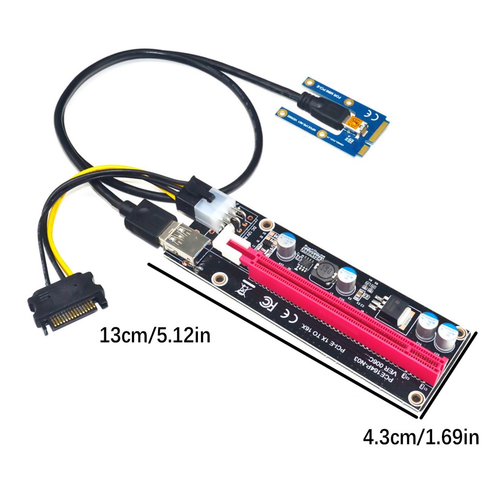 Express Card For Riser Mini PCIe to PCI express 16X Riser For Laptop External Card EXP GDC BTC ...
