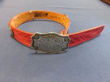 Justin Kids Buckle Top Grain Cowhide Red Leather Western Belt SIZE 18