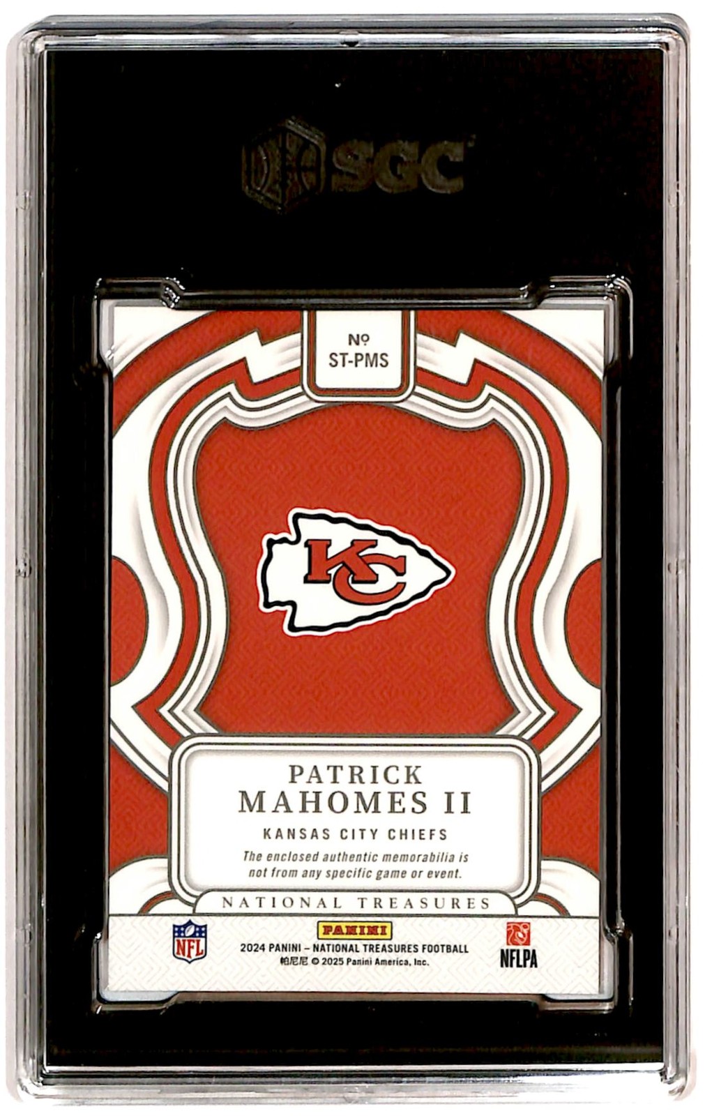 2024 National Treasures Sunday Treasures 39/99 Patrick Mahomes SGC 9.5 JW1 view 2