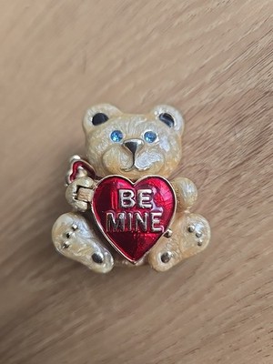 Monet Trinket Box Teddy Bear Be Mine Collectible Enamel Keepsake