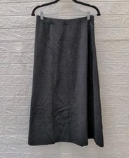 New Eileen Fisher Melange Boiled Wool Jersey A-line Skirt Charcoal Size XS
