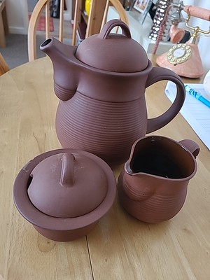 Retro Terracocotta Teeservice Staffordshire Kilm Craft England