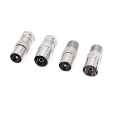 JZK 4 x Antennenadapter Kupplung S, F Typ Stecker/Buchse auf Pal TV...
