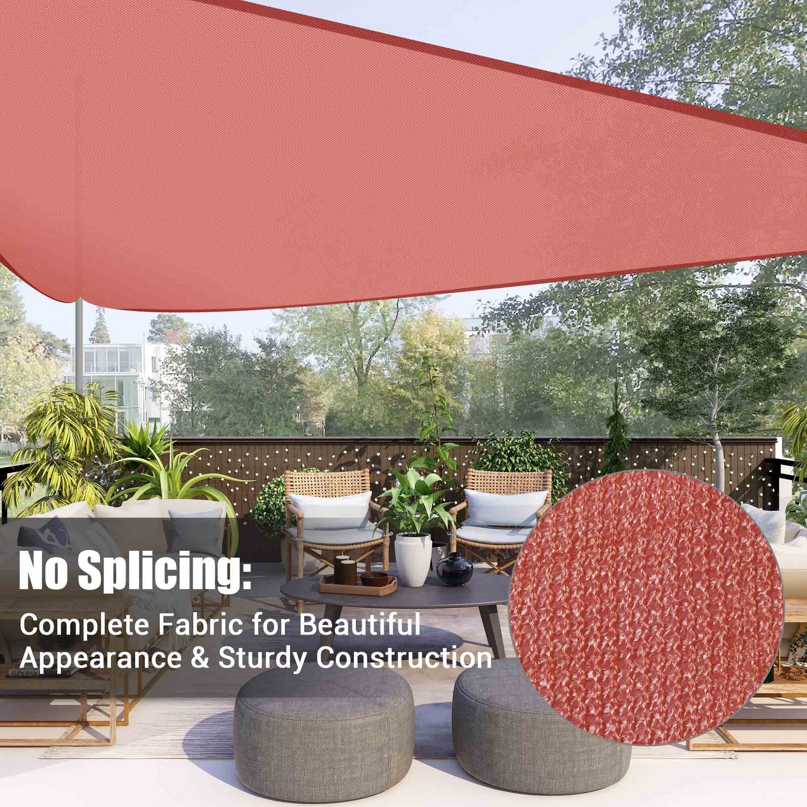 11Ft 97% UV Block Triangle Sun Shade Sail Canopy Outdoor Patio Pool Deck Red