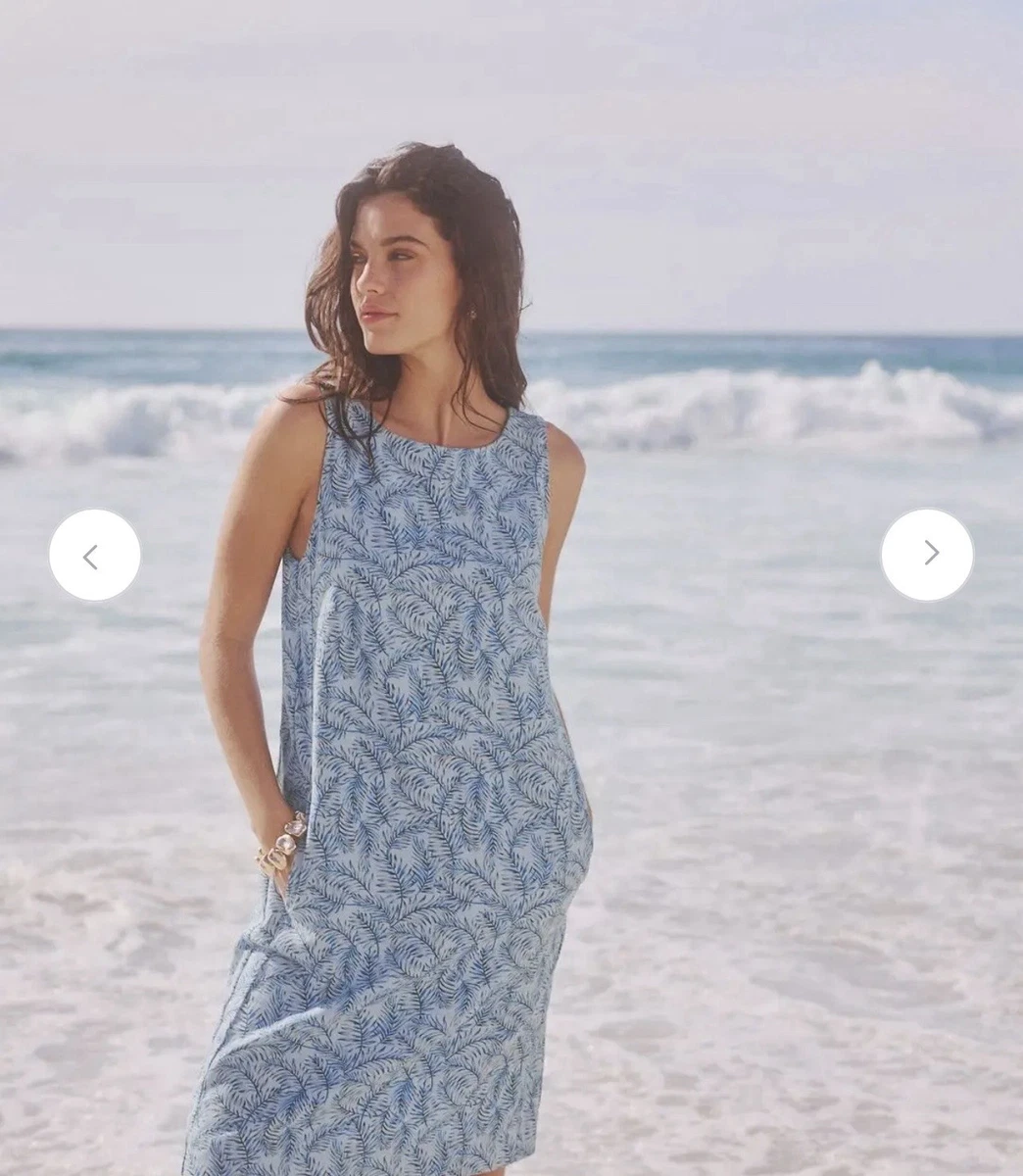 knee length dresses for ladies Light Blue Linen Blend Mini Dress - Shift Dresses