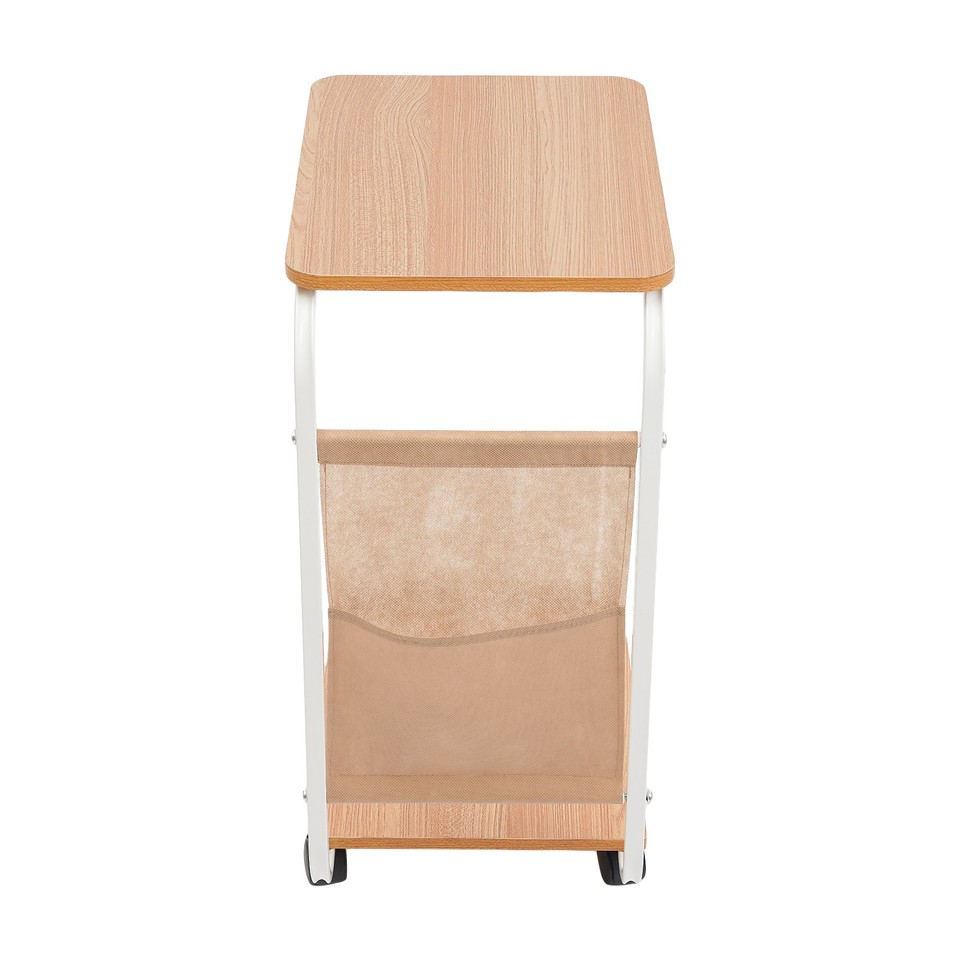 C-Shaped Side Table Sofa Bed Side Table With 4 Wheels Coffee Table ...