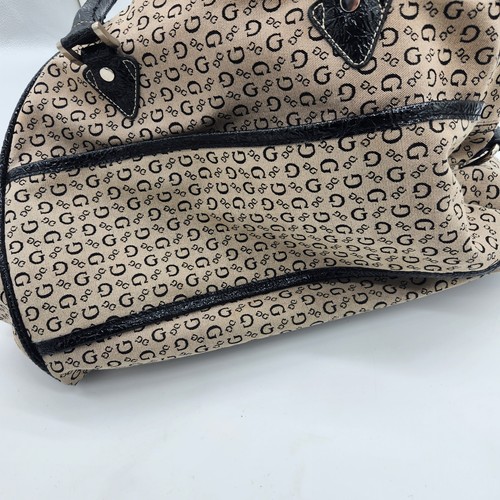 Guess Y2K Shoulder Bag Monogram Canvas Vintage Handbag Cloth Purse Great G Logo - Picture 7 of 11