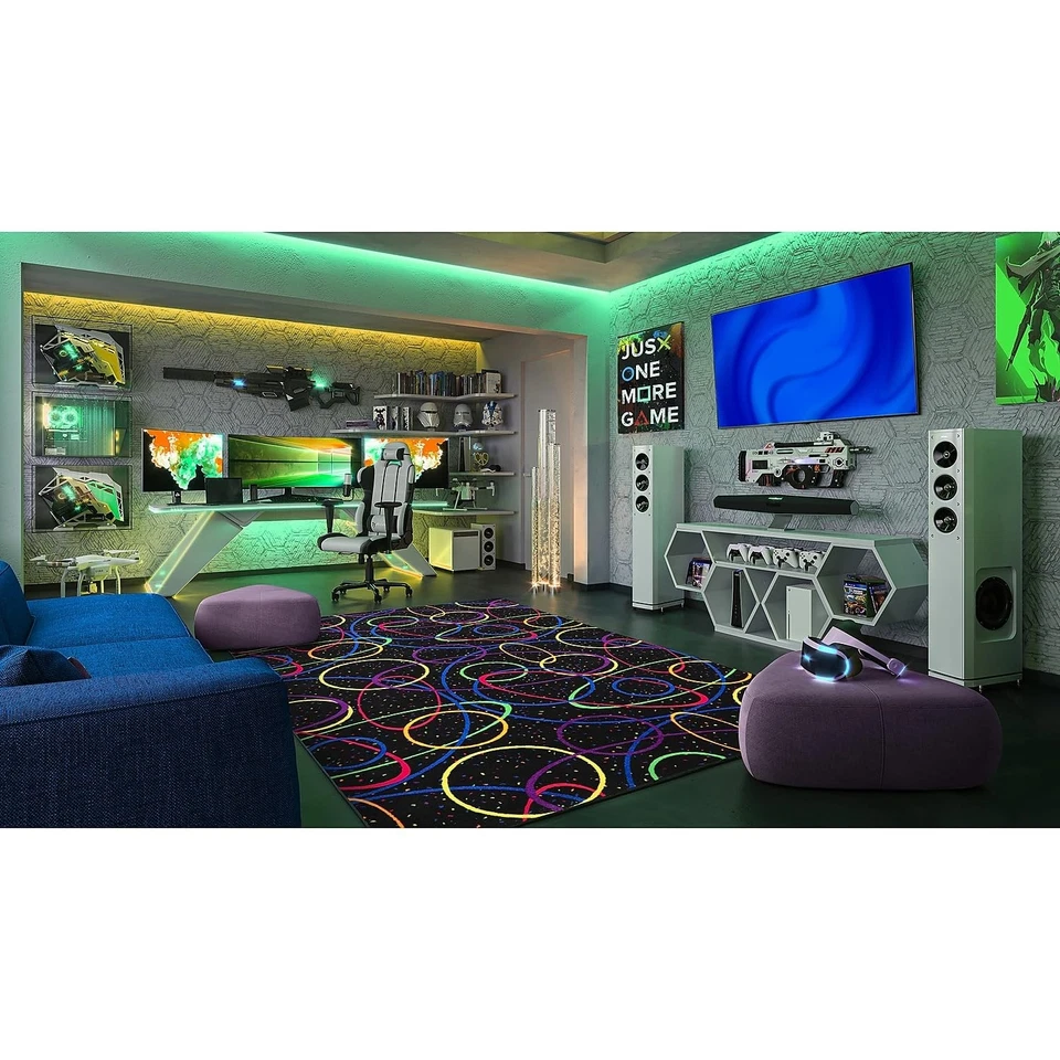 Alfombra de área en bucle de 6 pies x 9 pies en color fluorescente Foto 2 de 3