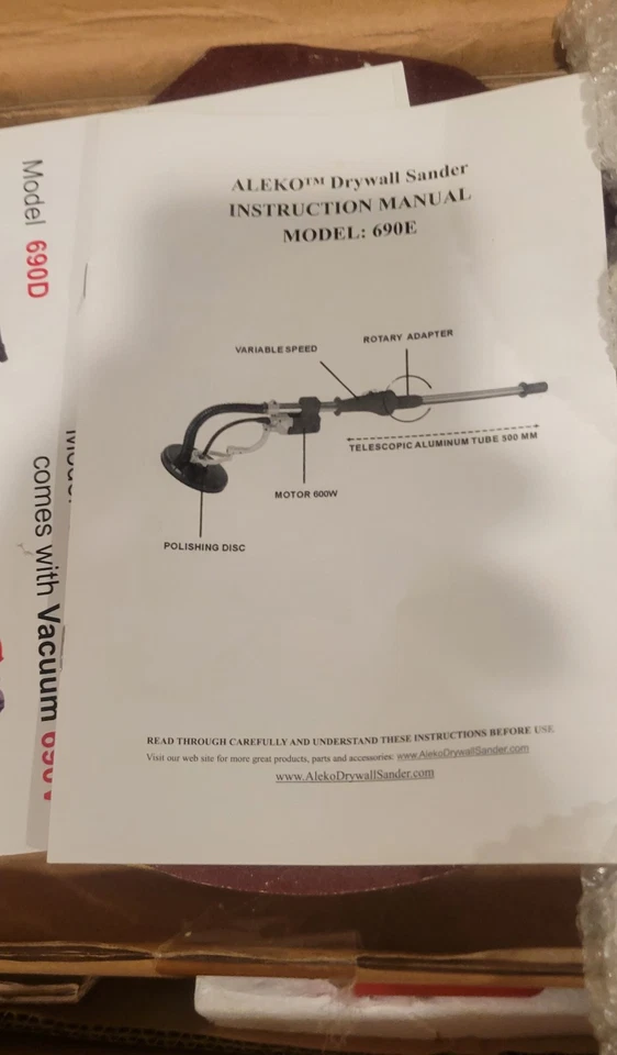 Aleko 690E电动天花板墙砂光机带集尘变速 — 第 3/4 张图片