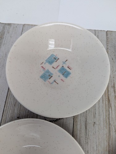 Vintage Set of 4 Vernonware Metlox Heavenly Days 5 1/2" Dessert Bowls MCM - Picture 4 of 10