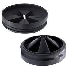 3 3/8" Garbage Disposal Splash Guard Sink Baffle 3 3/8", Black - 2 Pack