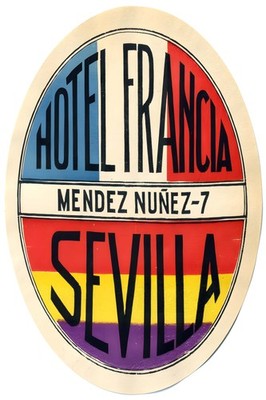   Hotel Francia Sevilla Poster - Spain 1920s   24x36  Hi-Res  Print - 200