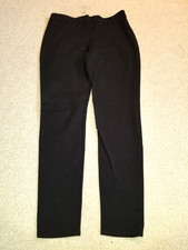 Womens Pants-MAX STUDIO-black rayon Ponte knit elastic waist pull on skinny-L