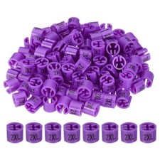 120 Pcs Clothes Hanger Markers, 2XL Size Tag Fit 3mm Rod, Purple