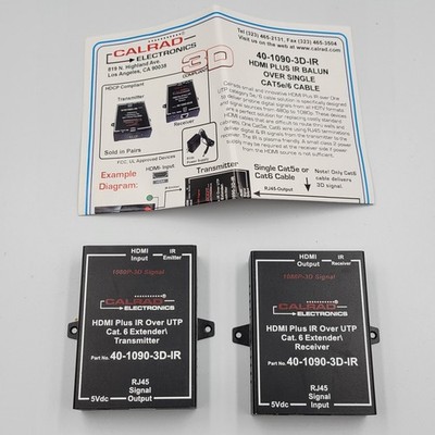 CALRAD 40 1090 3D HDMI + IR OVER UTP CAT6 EXTENDER TRANSMITTER RECEIVER RJ45 3D