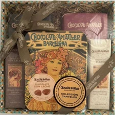 Amatller Chocolate Gift Set ? Assorted Bars & Leaves Tin ? Gift Box ? SALE