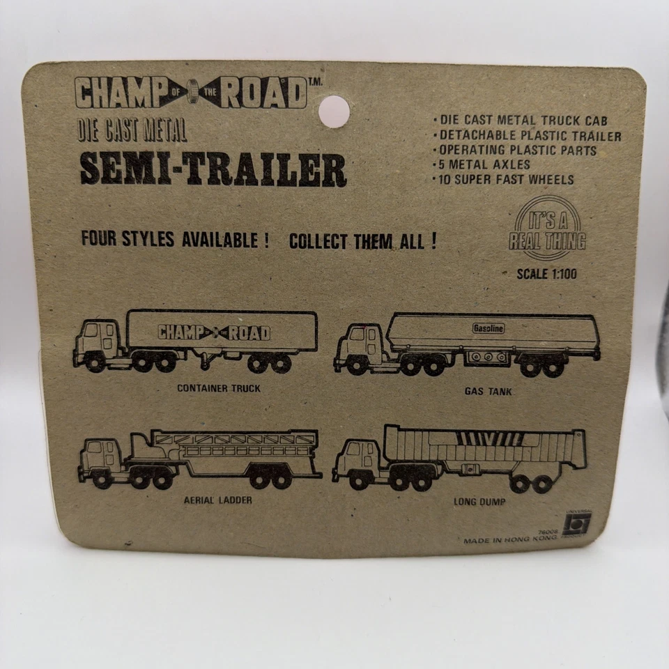 Champ of the Road Semi Trailer Diecast Metal 1:100 Aerial Ladder Fire Truck NIB - Image 2 of 4