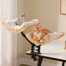 PAWZ Road Desk Cat Bed for 2 Cats, 2-Tier 360  Rotating Cat Hammock Perch Beds