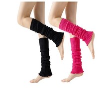 Ribbed Leg Warmers Women 80s Style Long Knitted Socks Party Sports Yoga