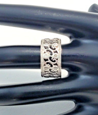 925 STERLING SILVER FILIGREE SCROLLWORK 11.2MM BAND RING SIZE 9 WEDDING 1982