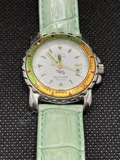ESQ Submersible 330 Watch Swiss Quartz Esquire Light Green Leather Band Working