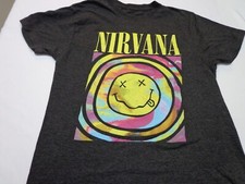Nirvana T-Shirt Size Womens Size Medium  Tie-Dye Logo Smiley Face Logo