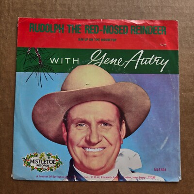 GENE AUTRY Rudolph The Red Nosed Reindeer NO RECORD!!! PICTURE SLEEVE ...
