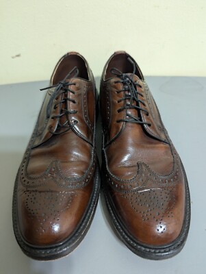 Freeman Free-Flex Men's Brown Leather Wingtip Oxford Dress Shoes Size 8.5 C