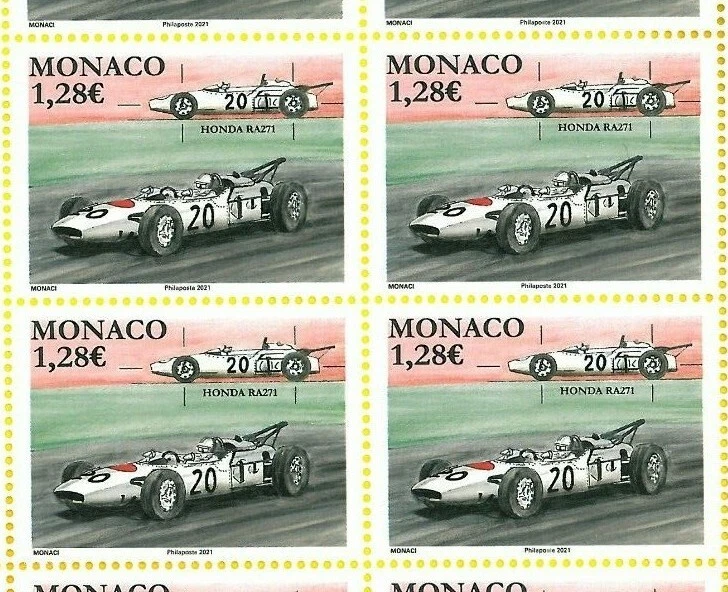 MONACO 2021 Legendary Race Cars Honda RA271 Sheet - Foglietto Auto da corsa   - Immagine 3 di 3