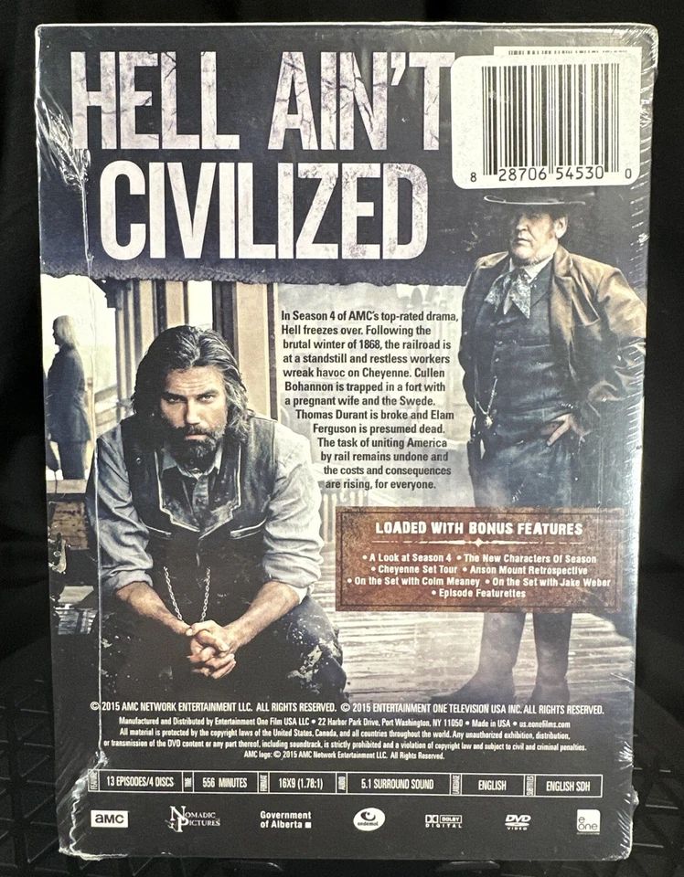 Hell on Wheels: сезон 4 совершенно новый DVD бокс-сет полный в заводской упаковке - Изображение 2 из 4