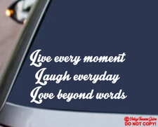 LIVE LAUGH LOVE Vinyl Decal Sticker Car Truck Rear Back Window Wall Bumper QUOTE