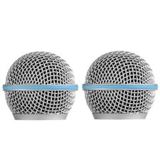 2 Pack Microphone Grille Mic Grill RK13G fits Shure Beta58 / Beta58a w Blue Ring