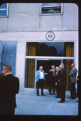 Vintage 35mm Photo Film Slide 1966 Brussels Belgium US Embassy