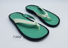 OluKai Kulapa Kai Women's Size 7 Flip Flop Thong Sandals White Blue Leather