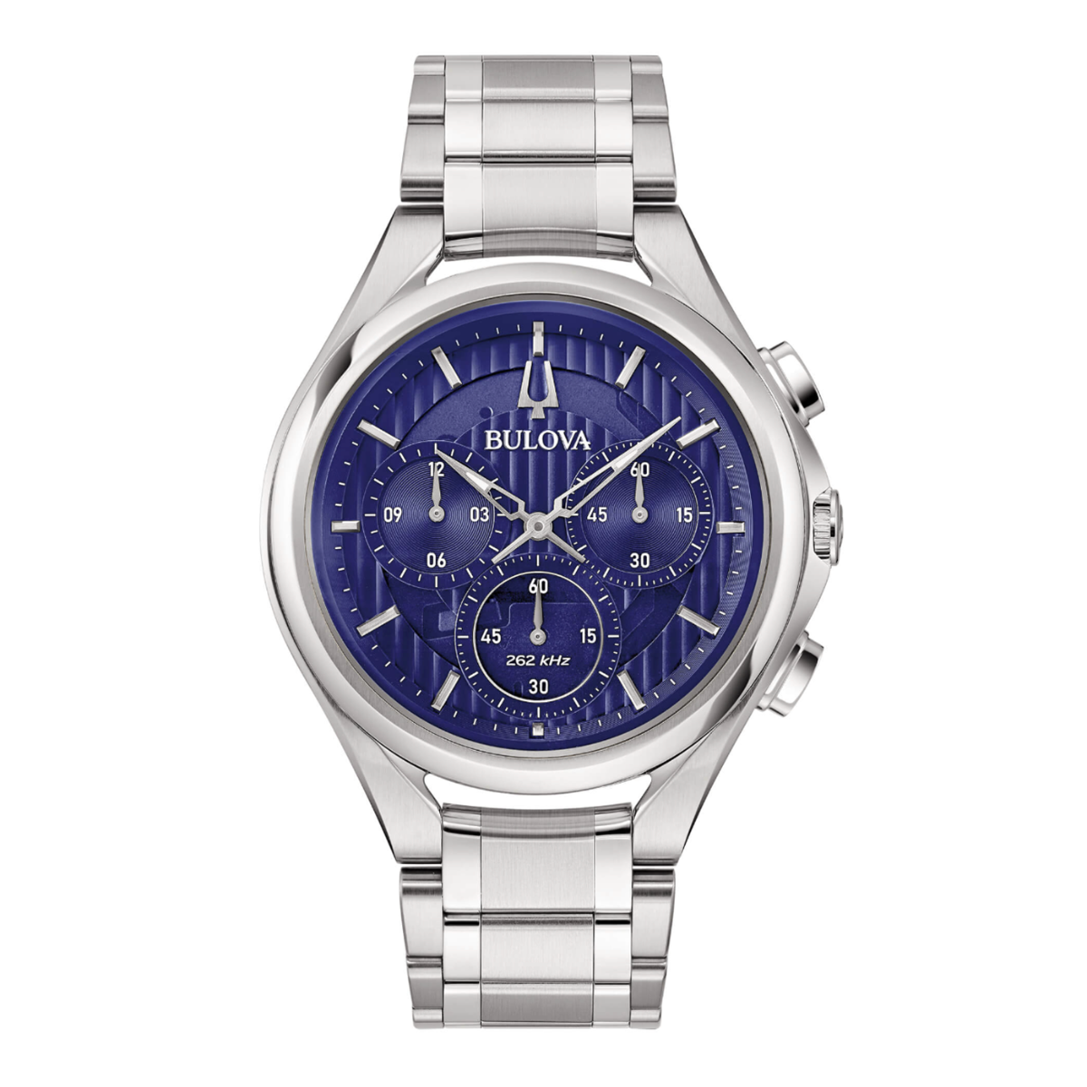 Bulova Orologio Curv Dress Crono Quarzo High precision 262 kHz Blu 96A302