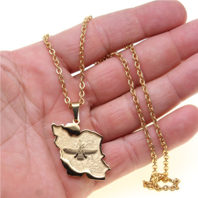 Collana Con Ciondolo Farvahar (Faravahar) - Bandiera Persiana In Acciaio 316 - Catena 24"