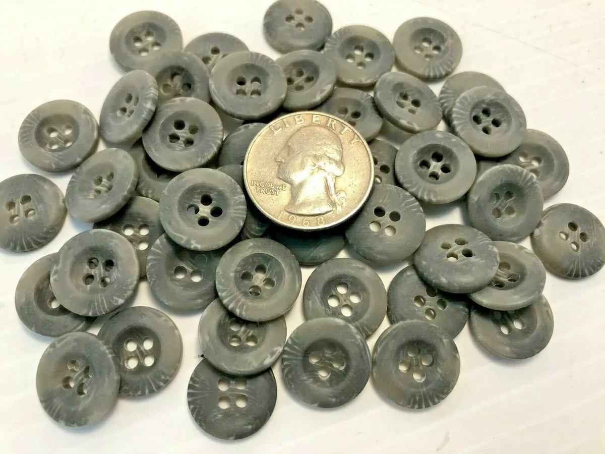 New 50 or 100 Buttons Gray size 5/8 inch shirt pants bulk buttons