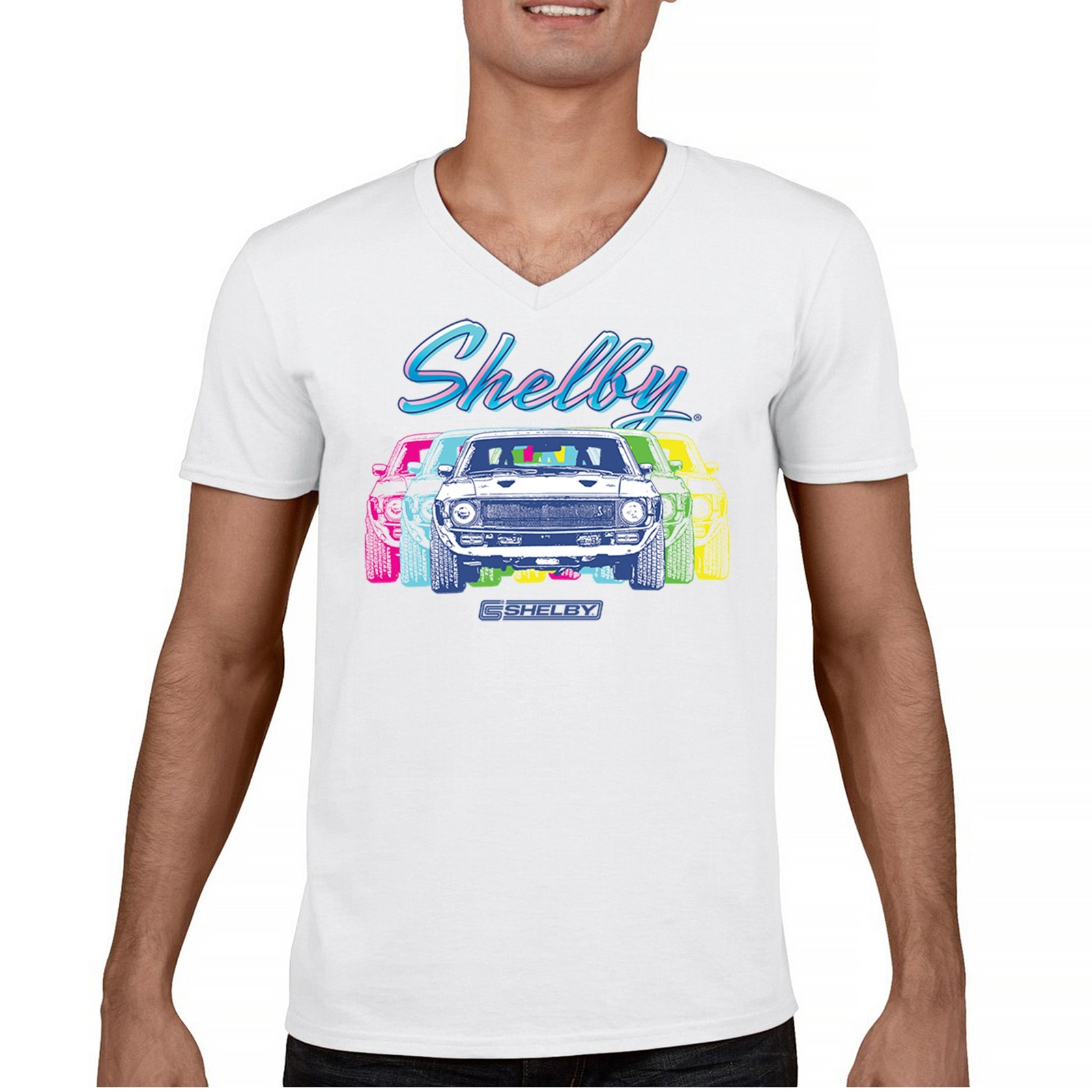 ALTRA T shirt collo a V 1967 Shelby GT500 Mustang Racing Cobra GT alimentata da Ford Maglietta