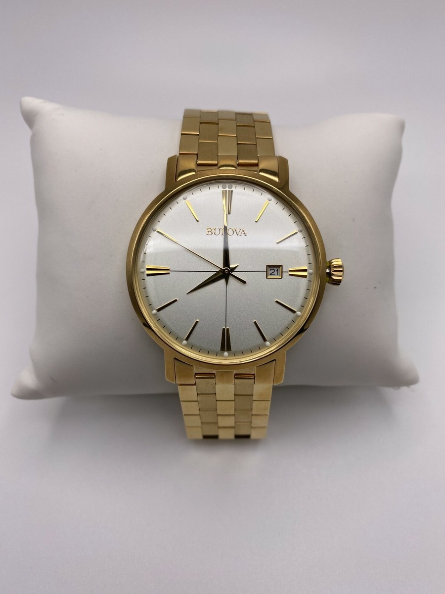 【K18刻印あり】 BULOVAL 腕時計　メンズ　ゴールド Bulova Diamond Men's Chronograph Gold Steel Gold Dial 40mm