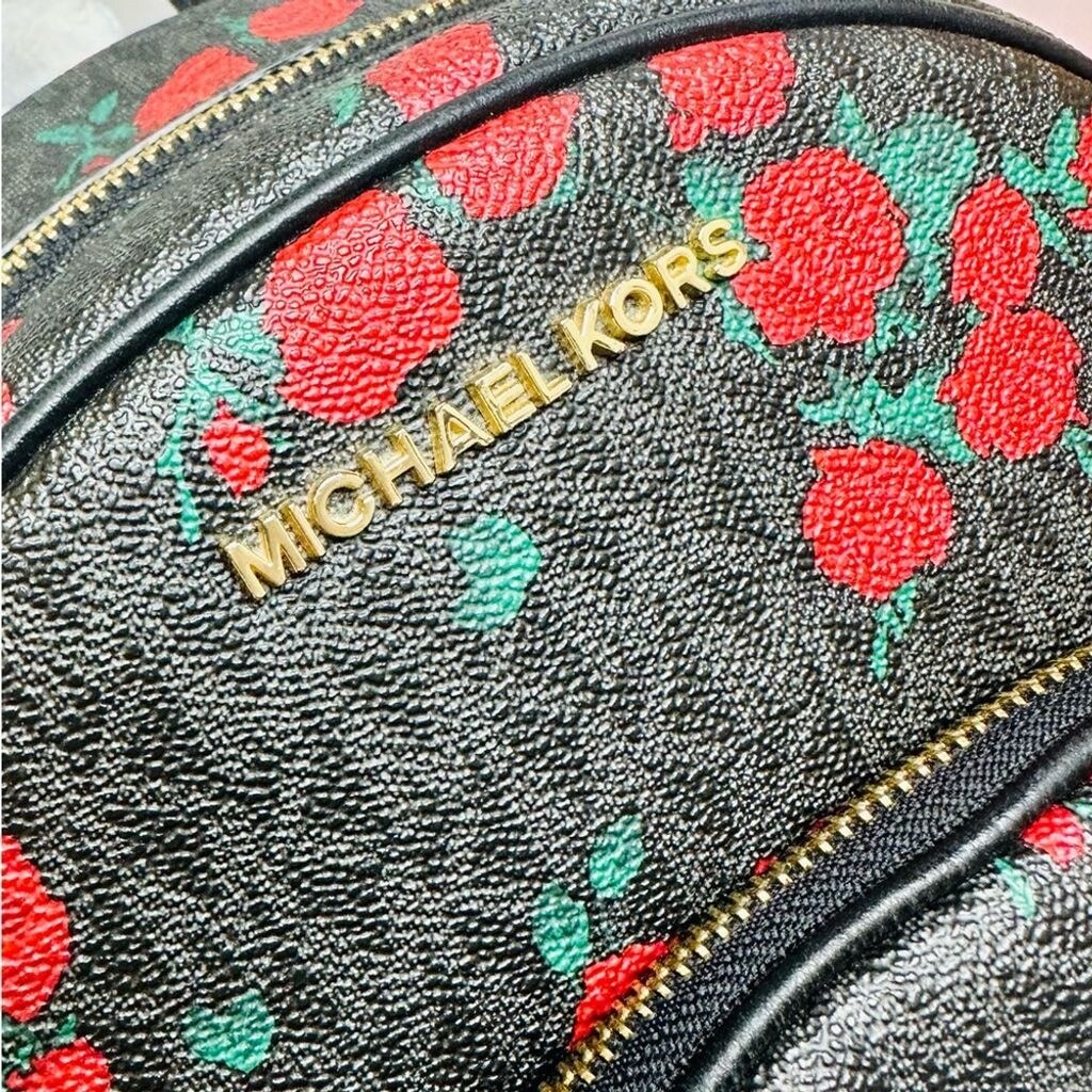 EUC Michael Kors Abbey Medium MK Logo & Floral Print  display picture 3