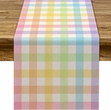 Easter Buffalo Plaid Check Table Runner Spring Holiday Farmhouse Fireplace Kitch