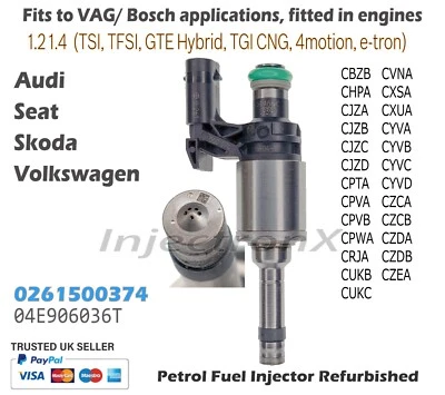 GDI Injecteur de Carburant 0261500374 04E906036T pour Audi Seat Skoda VW 1.2 1.4 - Photo 1/3