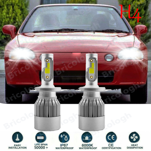 LED FOR HONDA DEL SOL 19931997 Headlight H4/9003 6000K White Bulbs Hi