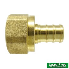 1/2" PEX x 1/2" Female NPT Threaded Swivel Adapter Lead Free Brass Crimp Fitting